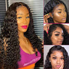 Deep Wave Wigs, Lace Front Human Hair Wigs, Prepluck Glueless Brazilian Remy Curly Human hair Wigs