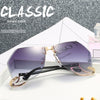 2020  Rimless Sunglasses Women Brand Designer  Oversize Gradient Sun Glasses Fashion Female Clear Shades