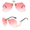 2020  Rimless Sunglasses Women Brand Designer  Oversize Gradient Sun Glasses Fashion Female Clear Shades