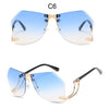 2020  Rimless Sunglasses Women Brand Designer  Oversize Gradient Sun Glasses Fashion Female Clear Shades