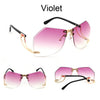 2020  Rimless Sunglasses Women Brand Designer  Oversize Gradient Sun Glasses Fashion Female Clear Shades