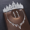 Luxury Heart Crystal Bridal Jewelry Sets Wedding Cubic Zircon Crown Tiaras Earring Choker Necklace Set African Beads Jewelry Set