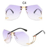 2020  Rimless Sunglasses Women Brand Designer  Oversize Gradient Sun Glasses Fashion Female Clear Shades