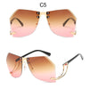 2020  Rimless Sunglasses Women Brand Designer  Oversize Gradient Sun Glasses Fashion Female Clear Shades