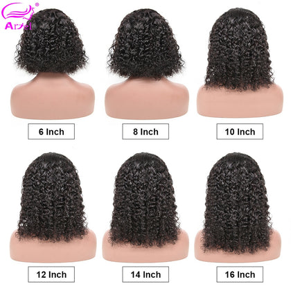 Cut Short Bob Lace Front Wigs For women Lace Front Human Hair Wigs Curly Human Hair Wig Remy Lace Closure Wig Pre plucked