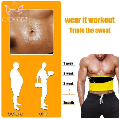 Men Waist Trainer ,Sauna Slimming Body Shapers ,Neoprene Workout Sweat Waist Trimmer Corset for Weight Loss