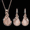 3pcs/ elegant Jewelry set,Waterdrop Rhinestone jewelry set, Pendant Necklace Hook Earrings Jewelry Set