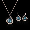 3pcs/ elegant Jewelry set,Waterdrop Rhinestone jewelry set, Pendant Necklace Hook Earrings Jewelry Set