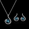 3pcs/ elegant Jewelry set,Waterdrop Rhinestone jewelry set, Pendant Necklace Hook Earrings Jewelry Set