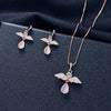 3pcs/ elegant Jewelry set,Waterdrop Rhinestone jewelry set, Pendant Necklace Hook Earrings Jewelry Set