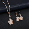 3pcs/ elegant Jewelry set,Waterdrop Rhinestone jewelry set, Pendant Necklace Hook Earrings Jewelry Set