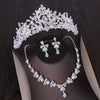 Luxury Heart Crystal Bridal Jewelry Sets Wedding Cubic Zircon Crown Tiaras Earring Choker Necklace Set African Beads Jewelry Set