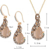 3pcs/ elegant Jewelry set,Waterdrop Rhinestone jewelry set, Pendant Necklace Hook Earrings Jewelry Set