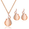 3pcs/ elegant Jewelry set,Waterdrop Rhinestone jewelry set, Pendant Necklace Hook Earrings Jewelry Set