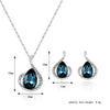 3pcs/ elegant Jewelry set,Waterdrop Rhinestone jewelry set, Pendant Necklace Hook Earrings Jewelry Set