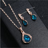 3pcs/ elegant Jewelry set,Waterdrop Rhinestone jewelry set, Pendant Necklace Hook Earrings Jewelry Set