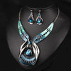 Bridal Jewelry Set, Silver Color Crystal Water Drop jewelry set