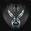 Bridal Jewelry Set, Silver Color Crystal Water Drop jewelry set